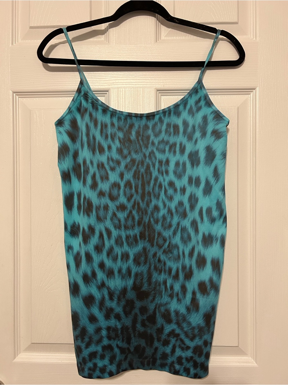 XOXO Teal and Black Leopard Satin Cami